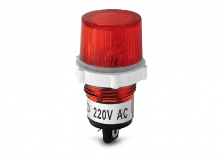 OJO DE BUEY 220V REDONDO PLÁSTICO GRANDE ROJO