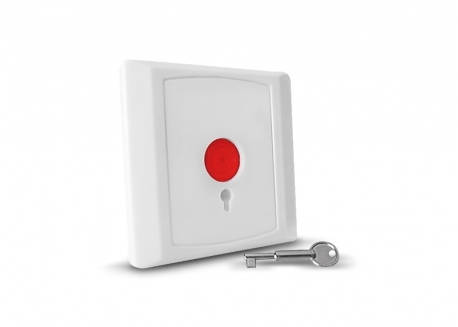 BOTÓN DE PÁNICO 12V 0.3A 86X86X32MM COLOR BLANCO