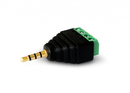 PLUG 3.5 STEREO C/MIC. (4 POLOS) A BORNERA CON TORNILLOS