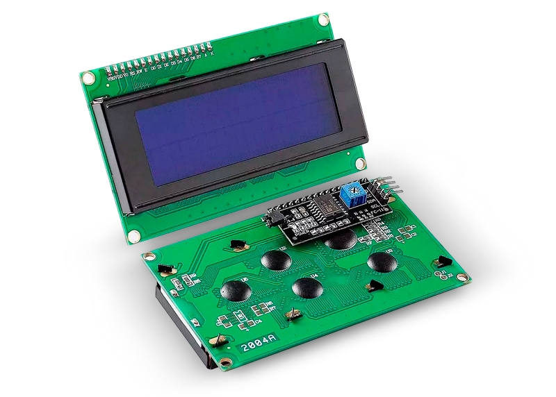 DISPLAY LCD 2004 I2C SERIE BACKLIGHT AZUL 20X4 - EF Componentes